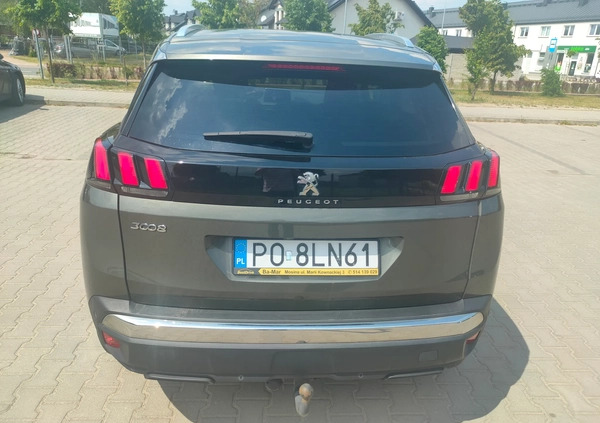 Peugeot 3008 cena 70000 przebieg: 85000, rok produkcji 2019 z Mosina małe 56